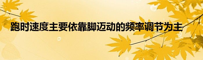 跑時速度主要依靠腳邁動的頻率調節(jié)為主