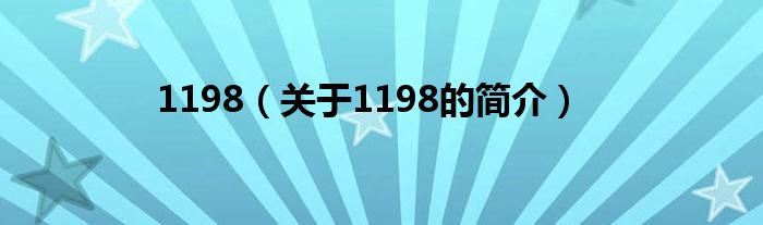 1198（關于1198的簡介）