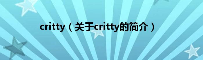 critty（關(guān)于critty的簡(jiǎn)介）