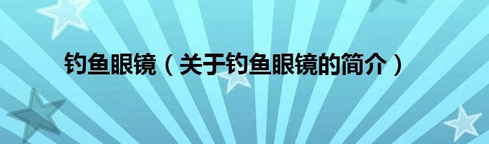 釣魚(yú)眼鏡（關(guān)于釣魚(yú)眼鏡的簡(jiǎn)介）