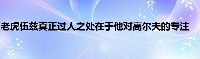 老虎伍茲真正過(guò)人之處在于他對(duì)高爾夫的專注