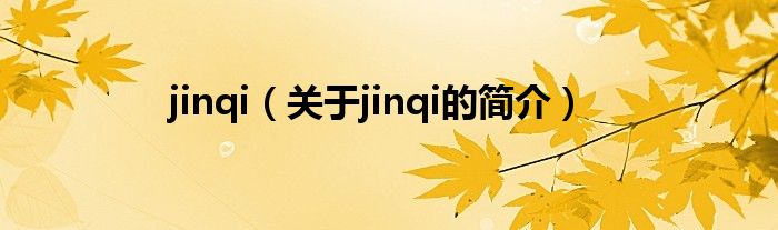 jinqi（關(guān)于jinqi的簡(jiǎn)介）