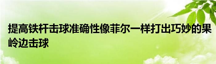 提高鐵桿擊球準確性像菲爾一樣打出巧妙的果嶺邊擊球