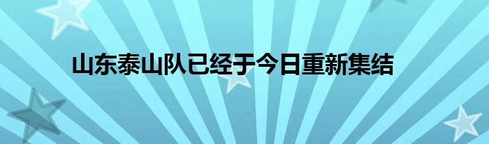 山東泰山隊已經于今日重新集結