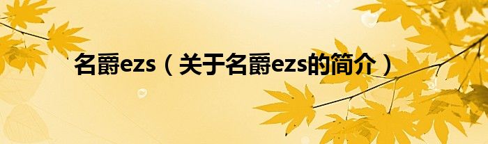 名爵ezs（關(guān)于名爵ezs的簡介）