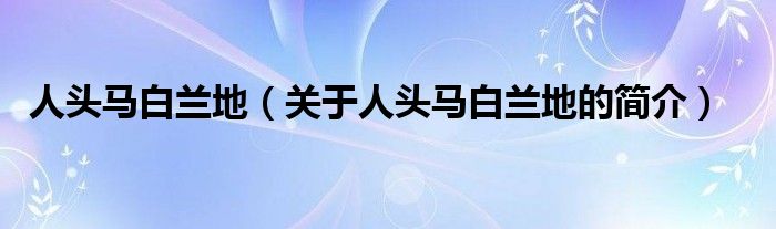 人頭馬白蘭地（關(guān)于人頭馬白蘭地的簡(jiǎn)介）