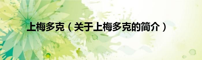 上梅多克（關(guān)于上梅多克的簡(jiǎn)介）