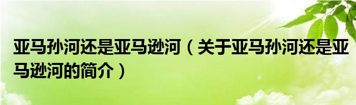 亞馬孫河還是亞馬遜河（關(guān)于亞馬孫河還是亞馬遜河的簡介）