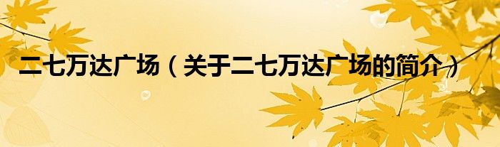 二七萬達廣場（關于二七萬達廣場的簡介）