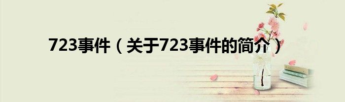 723事件（關于723事件的簡介）