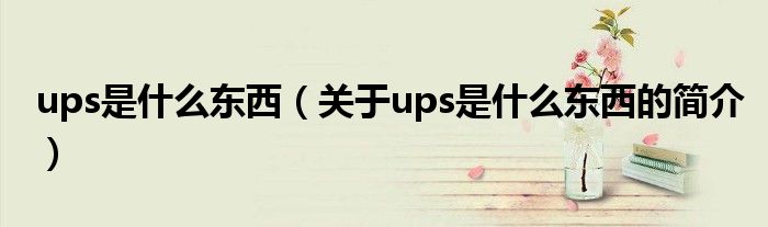 ups是什么東西（關(guān)于ups是什么東西的簡介）