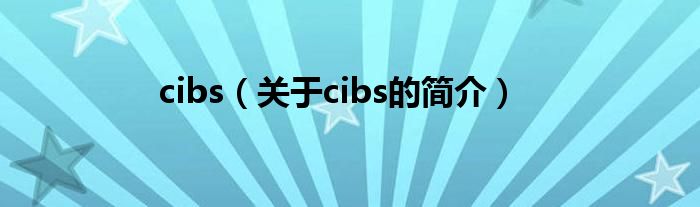 cibs（關(guān)于cibs的簡(jiǎn)介）