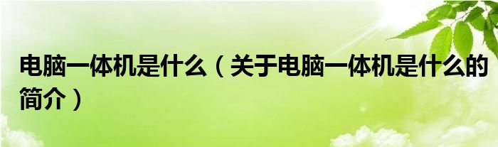 電腦一體機是什么（關(guān)于電腦一體機是什么的簡介）