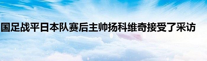 國足戰(zhàn)平日本隊(duì)賽后主帥揚(yáng)科維奇接受了采訪