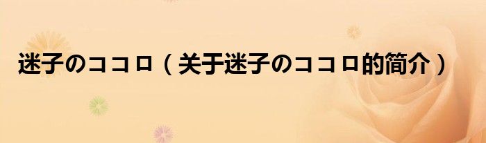 迷子のココロ（關(guān)于迷子のココロ的簡介）