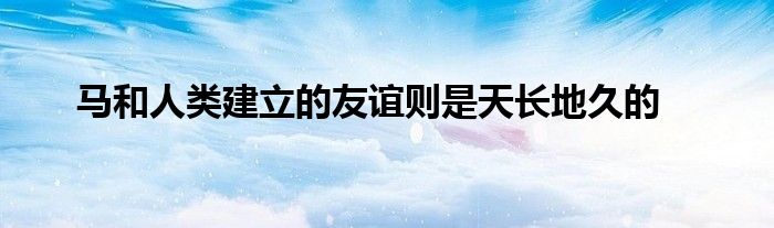 馬和人類建立的友誼則是天長(zhǎng)地久的