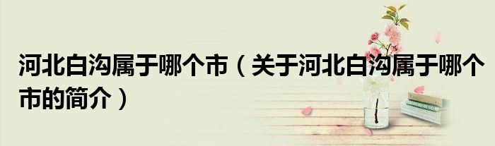 河北白溝屬于哪個(gè)市（關(guān)于河北白溝屬于哪個(gè)市的簡介）