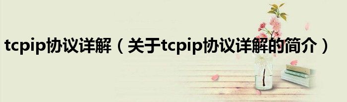 tcpip協(xié)議詳解（關(guān)于tcpip協(xié)議詳解的簡(jiǎn)介）