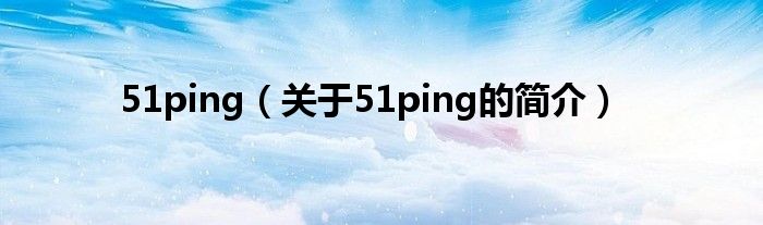 51ping（關(guān)于51ping的簡(jiǎn)介）