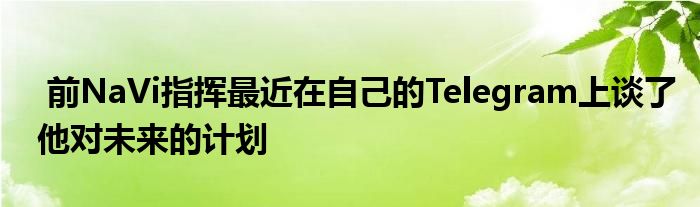  前NaVi指揮最近在自己的Telegram上談了他對未來的計(jì)劃