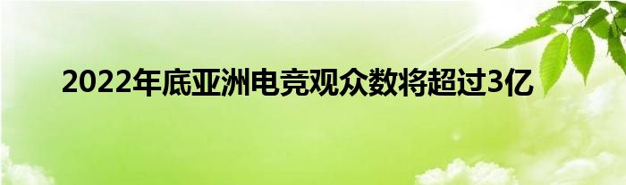 2022年底亞洲電競(jìng)觀眾數(shù)將超過3億