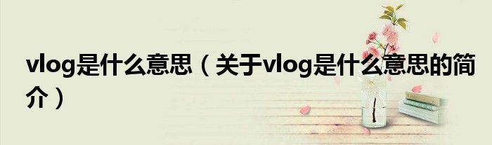 vlog是什么意思（關(guān)于vlog是什么意思的簡(jiǎn)介）