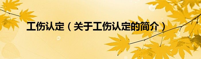 工傷認(rèn)定（關(guān)于工傷認(rèn)定的簡(jiǎn)介）