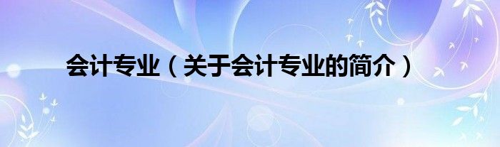 會計專業(yè)（關(guān)于會計專業(yè)的簡介）