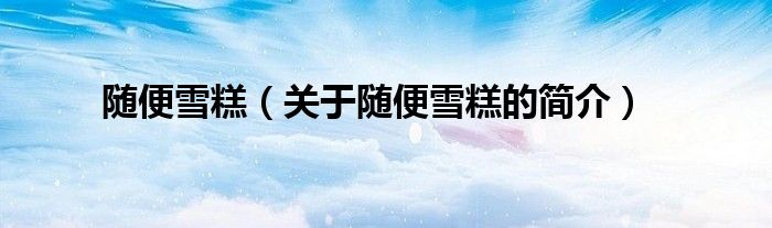 隨便雪糕（關于隨便雪糕的簡介）