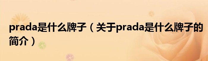 prada是什么牌子（關(guān)于prada是什么牌子的簡(jiǎn)介）