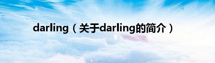 darling（關(guān)于darling的簡介）