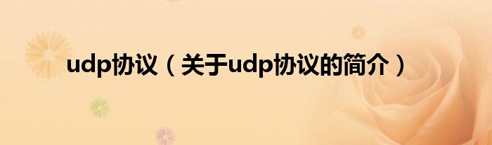 udp協(xié)議（關于udp協(xié)議的簡介）