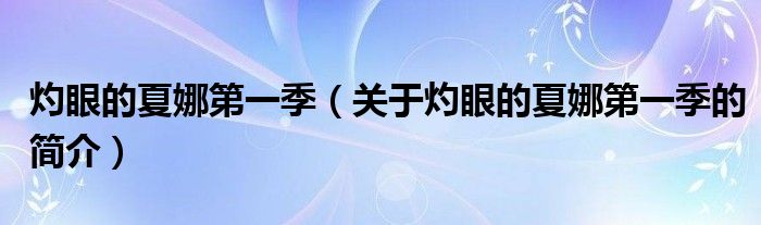 灼眼的夏娜第一季（關(guān)于灼眼的夏娜第一季的簡介）