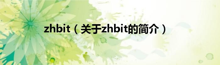 zhbit（關于zhbit的簡介）