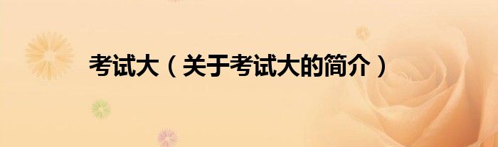 考試大（關(guān)于考試大的簡(jiǎn)介）