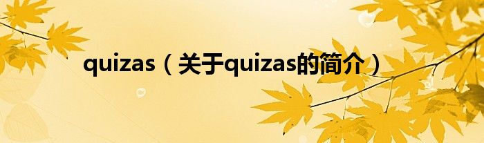 quizas（關(guān)于quizas的簡介）