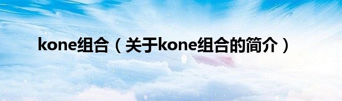 kone組合（關(guān)于kone組合的簡介）