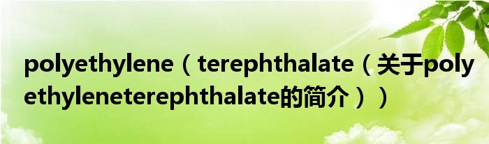 polyethylene（terephthalate（關(guān)于polyethyleneterephthalate的簡(jiǎn)介））