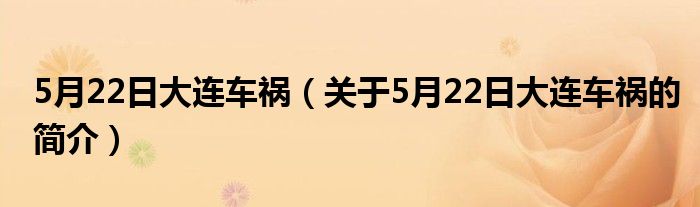 5月22日大連車(chē)禍（關(guān)于5月22日大連車(chē)禍的簡(jiǎn)介）