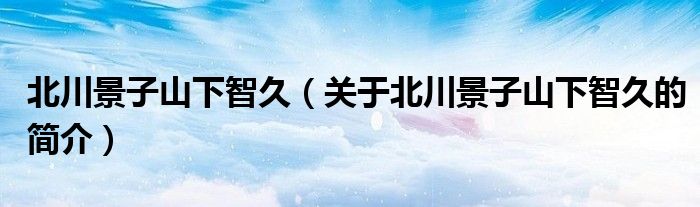 北川景子山下智久（關于北川景子山下智久的簡介）