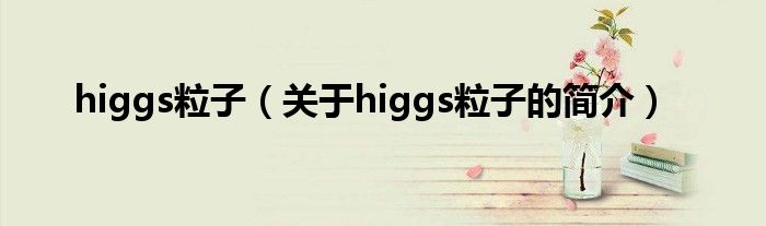 higgs粒子（關(guān)于higgs粒子的簡(jiǎn)介）