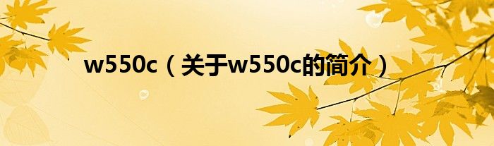 w550c（關于w550c的簡介）