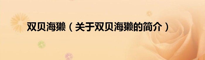 雙貝海獺（關(guān)于雙貝海獺的簡(jiǎn)介）