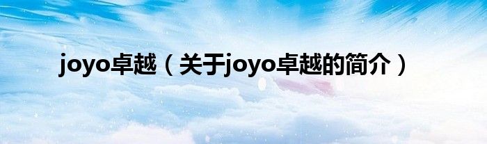 joyo卓越（關于joyo卓越的簡介）