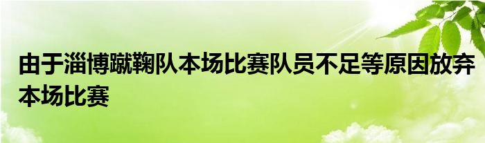 由于淄博蹴鞠隊(duì)本場(chǎng)比賽隊(duì)員不足等原因放棄本場(chǎng)比賽