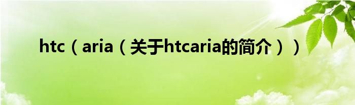 htc（aria（關(guān)于htcaria的簡(jiǎn)介））