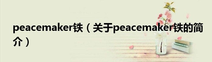 peacemaker鐵（關(guān)于peacemaker鐵的簡(jiǎn)介）