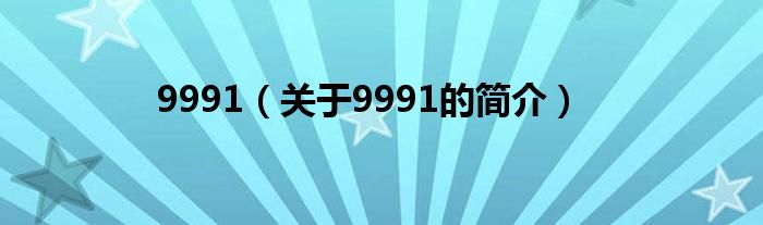 9991（關(guān)于9991的簡(jiǎn)介）