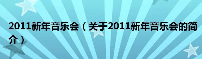 2011新年音樂會(huì)（關(guān)于2011新年音樂會(huì)的簡(jiǎn)介）