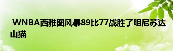  WNBA西雅圖風(fēng)暴89比77戰(zhàn)勝了明尼蘇達(dá)山貓